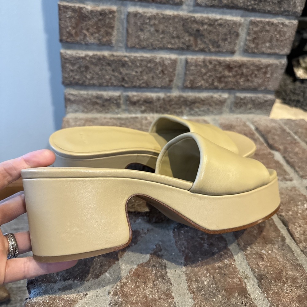 Vince Womens Margo Slip On Chunky Platform Block Heel Sandal Size 8.5 Tan #175 - Picture 8 of 16